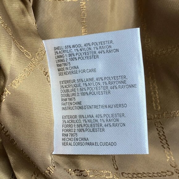 Michael Kors Women’s Single-Breasted Notch Lapel Coat – Dark Camel Brown – S - Picture 11 of 11